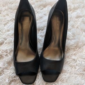 Black Open Toe Heels